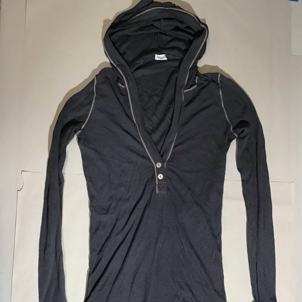 Splendid Gray Long Sleeve Shirt with Hood Size Medium